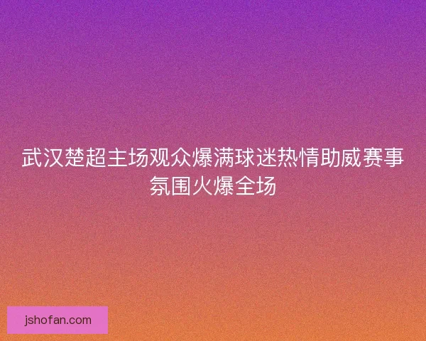 武汉楚超主场观众爆满球迷热情助威赛事氛围火爆全场